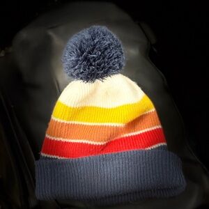 Marine Layer Colorful Striped Beanie with Pom-Pom